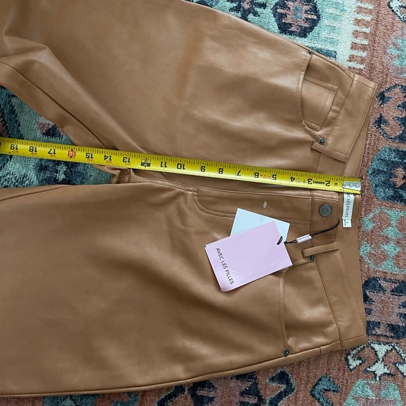 AVEC LES FILLES faux brown straight leg leather pants. Size L, NWT•••Anthro - Picture 14 of 16